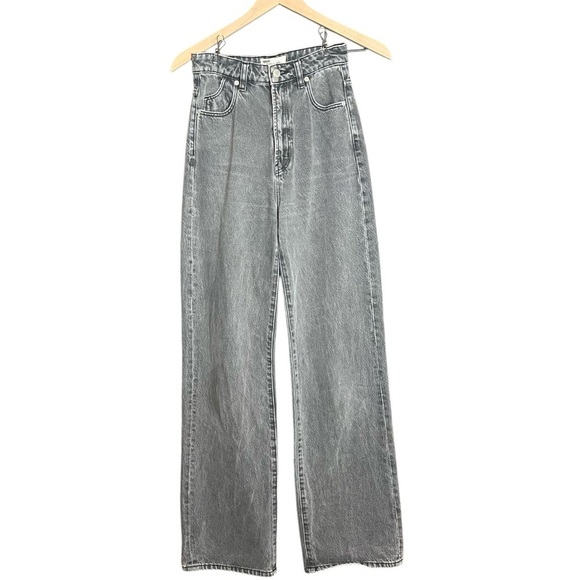 Rolla’s Heidi High Rise Loose Straight Jeans Size 24 Washed Black/Grey - Picture 1 of 7
